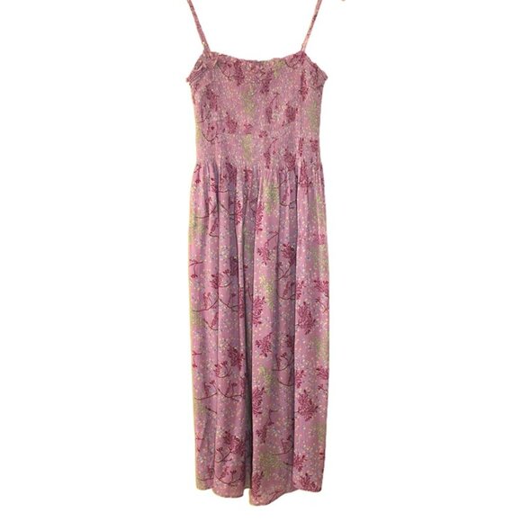 URBAN OUTFITTERS Kimchi Blue Smocked Midi Sundress in Purple Floral (M/L) - Picture 2 of 9